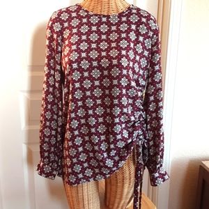 Halogen Long Sleeve Side Gathered Blouse💖💖💖NWOT